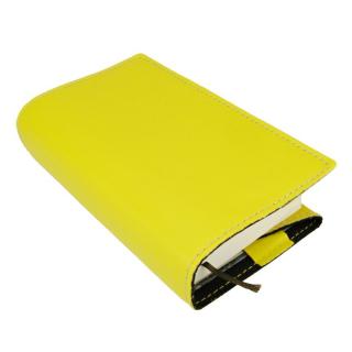 Kožený obal na knihy - Žlutý se záložkou  (Ochranný obal na knížky)