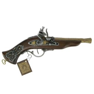 Křesadlová pistole - dřevo 32 cm (Dřevěná replika křesadlové pistole)