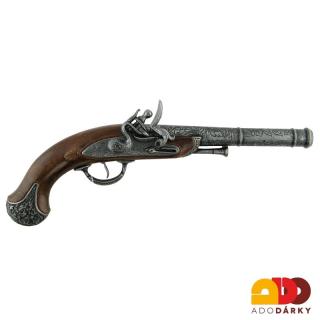 Křesadlová pistole - imitace dřeva 36 x 15 x 6 cm (Křesadlová pistole z plastu - imitace dřeva)