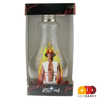 Láhev žárovka Svlékací hasič 850 ml (Vtipná láhev s mizejícím oblečením)