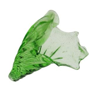 Lastura ze skla zelená 15 cm (Skleněné těžítko škeble)