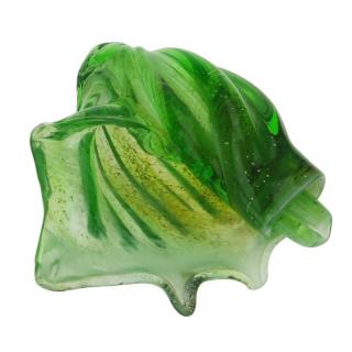 Lastura ze skla zelená 17 cm (Skleněné těžítko škeble)