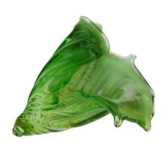 Lastura ze skla zelená 18 cm (Skleněné těžítko škeble)