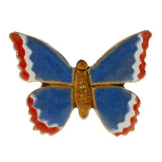 Modrý motýl na ledničku magnet 5,5 cm (Keramický motýlek s magnetem)