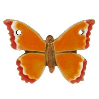 Motýl oranžový z keramiky 6 cm (Keramický motýl na stěnu)