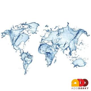 Obraz mapa světa Voda  90 x 60 cm (Nástěnný obraz z šesti částí)