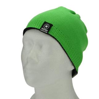 Pánská čepice oboustranná zeleno-černá (Zimní pletená čepice pro muže)