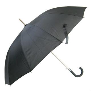 Pánský deštník černý holový (U-69 12-drátový deštník s pogumovanou rukojetí)