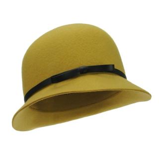 Pískový plstěný klobouk vysoký s kulatou střechou (Dámský klobouk KDV20)