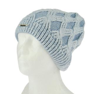 Pletená zimní čepice modrá (Vzorovaná dámská zimní čepice)