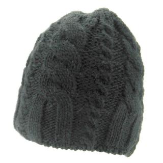 Pletená zimní čepice s podšívkou černá (Dámská čepice na zimu vzorovaná)