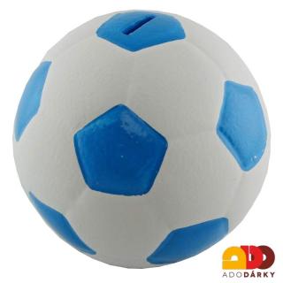 Pokladnička fotbalový míč modrý 13 cm (Pokladnička ve tvaru fotbalového míče)