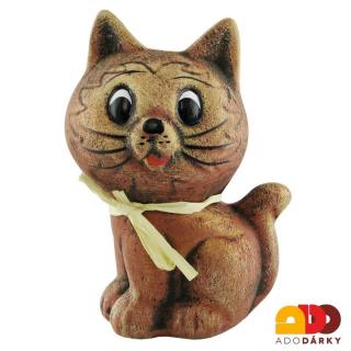 Pokladnička kočka hnědá 17 cm (Pokladnička ve tvaru roztomilého koťátka)