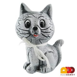 Pokladnička kočka šedá 17 cm (Pokladnička ve tvaru roztomilého koťátka)