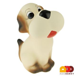 Pokladnička pes velký bílo-hnědý 29 cm (Pokladnička ve tvaru roztomilého psa)