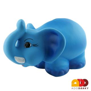 Pokladnička slon s chobotem modrý 30 cm (Pokladnička ve tvaru troubícího slona)