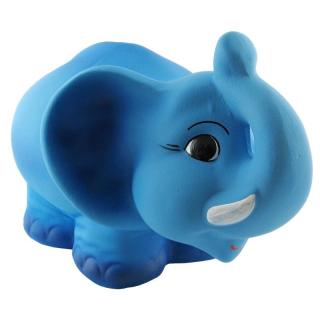 Pokladnička slon s chobotem modrý 35 cm (Pokladnička ve tvaru velkého troubícího slona)
