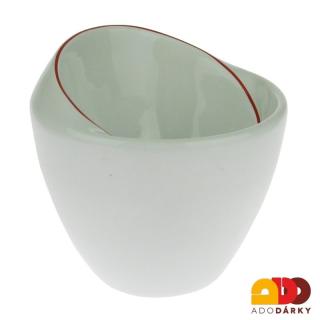 Porcelánová miska s červeným lemem 13,5 cm (Designová mísa z porcelánu)