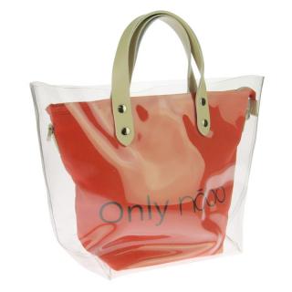 Průhledná kabelka Nōbo červená 30 cm (Extravagantní taška v průhledné obalu)
