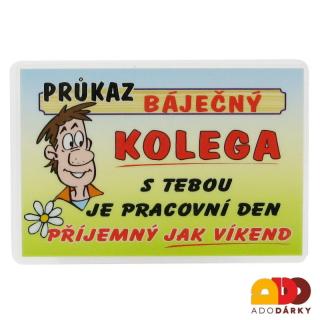 Průkaz Báječný kolega (Vtipný průkaz)