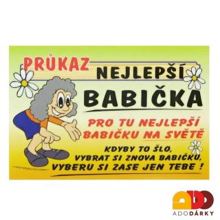 Průkaz Nejlepší babička (Dárek pro babičku)