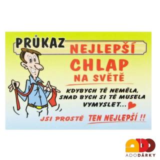 Průkaz Nejlepší chlap (Vtipný průkaz pro správného chlapa)