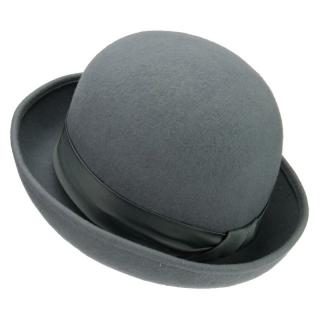 Šedo fialový plstěný klobouk se stuhou (Dámský klobouk SOP26)