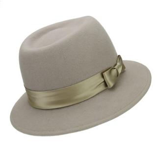 Šedý plstěný klobouk v pánském stylu (Dámský klobouk vlněný KDV25)