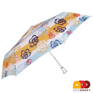 Skládací dámský deštník  Kytičky