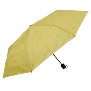 Skládací dámský deštník okrový se sluníčky (U-87 Deštník pro dámy mini skládací)