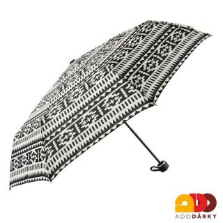 Skládací dámský deštník vzorovaný (U09)