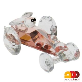 Skleněná figurka "Formule s jezdcem" 8 x 5 x 3,5 cm (Figurka auta z křišťálového skla)