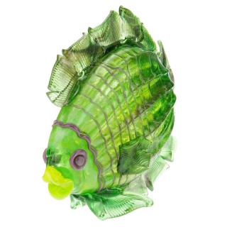 Skleněná ryba zelená 31 cm (Skleněná dekorace ve tvaru ryby)