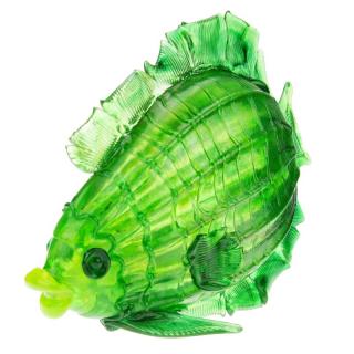 Skleněná ryba zelená 35 cm (Skleněná dekorace ve tvaru ryby)