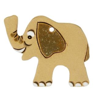 Slon světle hnědý z keramiky 5,5 cm (Keramický slon na stěnu)