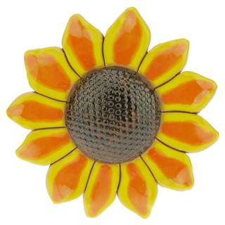 Slunečnice z keramiky na zeď 14 cm (Keramická slunečnice na zeď)