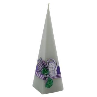 Svíčka jehlan "Lavender provence" 23 cm (Svíce levandule vysoká)