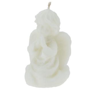 Svíčka klečící anděl bílý  9,5 cm (Soška modlícího se andílka z vosku)