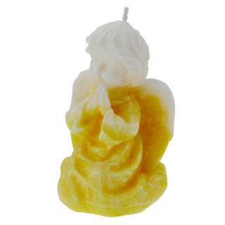 Svíčka klečící anděl žlutý  9,5 cm (Soška modlícího se andílka z vosku)