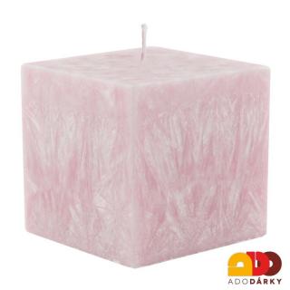 Svíčka kostka růžový keř 5,5 cm (Ručně dělaná svíčka)