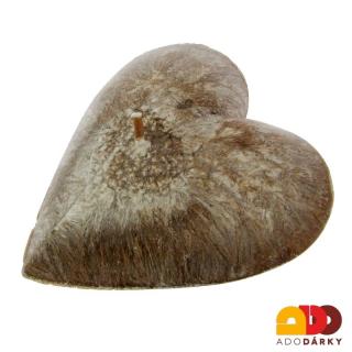 Svíčka srdce Dubové dřevo a citrón 11 cm (Srdce z vosku)