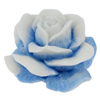 Svíčka světle modrá Ø 12 cm (Květ růže z vosku)