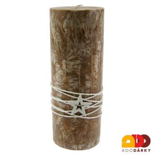 Svíčka válec Dubové dřevo a citrón 17,5 cm (Vonná svíce ve tvaru válce)