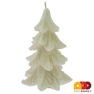Svíčka vánoční stromek bílý 14 cm (Svíčka ve tvaru vánočního stromku)