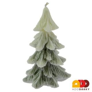 Svíčka vánoční stromek šedý 14 cm (Svíčka ve tvaru vánočního stromku)
