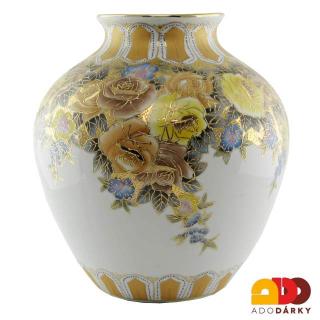 Váza čínský porcelán 27 cm (Porcelánová váza s dekorem květin)