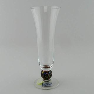Váza Rubín 200 mm (Skleněná vázička s barevnou nožkou)