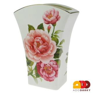 Váza Růže 21 cm (Porcelánová váza s obrázkem růží)