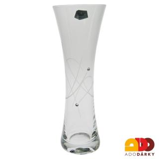 Váza swarovski  19,5 cm (Skleněná váza s komponenty swarovski)