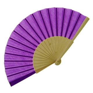 Vějíř dřevěný fialový 42 cm (Dámský vějíř do ruky jednobarevný)